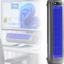 2026 New Portable Air Conditioner, 3 Speeds Bladeless Cooling Fan with LED Touch Screen, USB Rechargeable Air Cooler for Bedroom Office Home, Grey