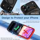 Magnetic for iPhone 17 Pro Max Case 2 x Screen Protector Compatible with MagSafe Translucent Matte Military Grade 17 FT Drop Shockproof Full Camera Protection 360 Spin Stand Phone Cover Black