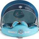 Mambobaby Float Add Tail Baby Swim Float with Canopy Solid Pool Infant Swim Trainer Swimming Training Lying Air Free Water Floats Non-Inflatable Waist Swim Ring for Toddlers (Dinosaur), Medium