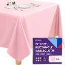 Gee Di Moda Rectangle Tablecloth - 70 x 120 Inch Pink Table Cloth for 6 or 8 Foot Rectangle Tables - Heavy Duty Washable Fabric - for Holiday Party, Dinner, Weddings, Baby Shower & Events