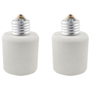 CHENJIN 2PCS Light Bulb Socket Extension Adapter E26-E40 Lighting Accessories Adapter Socket Screw Bulb Socket Porcelain Socket Extender for Recessed Light Canisters Porch Lights Bathroom Lights