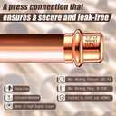 Therwen 10 Pcs 1/2-inch Copper Pipe Press Fittings, 90 Degree Elbow Coupling Zero Lead, Elbow Press Adapter Fittings Coupling for Plumbing