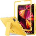 DTTO for iPad Pro 11-inch Case 2022(4th Gen)/2021(3rd Gen), [Screen Protector] Dual Layer Full Body Protection Cover with Pencil Holder, Also Fit iPad Pro 11'' 2020&2018/iPad Air 5/Air 4 - Yellow