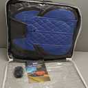 Car Seat Cover Custom Fit for Dodge Ram 1500 2500 3500 2009-2026 Faux Leather Seat Cover Set Compatible with Crew Quad Regular Cab Pickup Truck Cushions (Black & Blue, Full Set, Flat Rear)