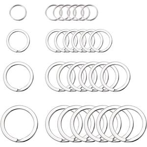 KANSPHY 40Pcs Split Key Rings,Stainless Steel Keyrings Dog Tag Ring,4 Sizes (1/2 inch, 3/4 inch,1 inch, 1.2 inch) Key Chain Ring for Craft,Car Keys Organization