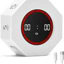 Visual Countdown Timer 1,3,5,15,30,60,90 Minutes Preset, Desk Productivity Cube w/Gravity Sensor for ADHD, Mute Functions, Ideal for Work, Study, Kitchen, Back to School (1, White) (Ivory)