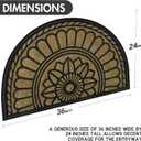 Mibao Half Round Door Mat, Non-Slip Welcome Entrance Way Mat, Durable Rubber Door Mats, Low-Profile Heavy Duty Doormat, Half Circle Mats for Garage, Patio, High Traffic Areas, 23.5" x 35.5", Brown, 1'11" x 2'11"
