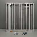 Babelio 29-43" No Bottom Bar Baby/Dog Gate for Stairs and Doorways, Easy to Remove and Install, Auto Close Function, Extra-Wide Walk Thru Door, Hardware Mount, 30" Tall, White