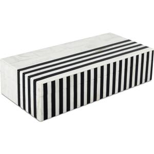 Handicrafts Home Large Decorative Storage Box with Lid  Black White Modern Storage Box, Remote Control Organizer for Coffee Table, Console & Living Room Decor  Mono Lead 12 x 6 x 2 (10 x 4.5 x 2.5 Inches)