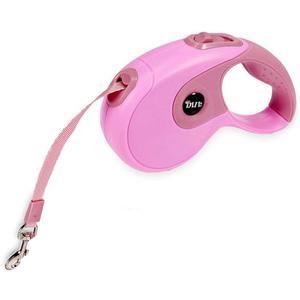 Secfanya Retractable Dog Leashes, Pet Leash Dog Lead for Small Medium Large Dog up to 33lbs, Anti-Slip Handle, One-Handed Brake, Pause, Lock, Nylon Ribbon Pink