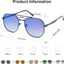 SOJOS Classic Square Aviator Sunglasses for Women Men Retro Hexagon UV400 Protection Shades SJ1222 (Blue/Blue Mirrored)