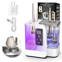 5-in-1 Electric Makeup Brush Cleaner & Dryer Machine- Portable Automatic USB Cosmetic Brushes Cleaner Tool with Deep-Clean Silicone Brush for All Size Brushes (Contour, Eyeshadow, Blush)