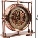 Moving Gears Desk Clock, Mantle Clock, Industrial Steampunk Art Decorative Clocks for Living Room Farmhouse Office, Christams Gifts Ideas for Father Boss Senior Friend (11inch Rosegold), Large