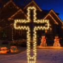 SOFARKKT 7FT Standing Cross Large DIY Cross Tree PVC Stand with Accessories for Christmas Light Up Cross Easter Outdoor Decorations Jesus Christ Cross Craft for Home Outside Religious Decor(No Lights)
