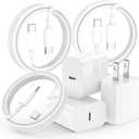 iPhone 17 16 15 Charger Fast Charging,3-Pack 20W Apple USB C Charger Block with 60W Type C to USB C Cable Cord 6FT,Compatible with iPhone 17/17 Pro/17 Pro Max/17 Air/16/16 Pro Max/16 Pro/15/15 Pro