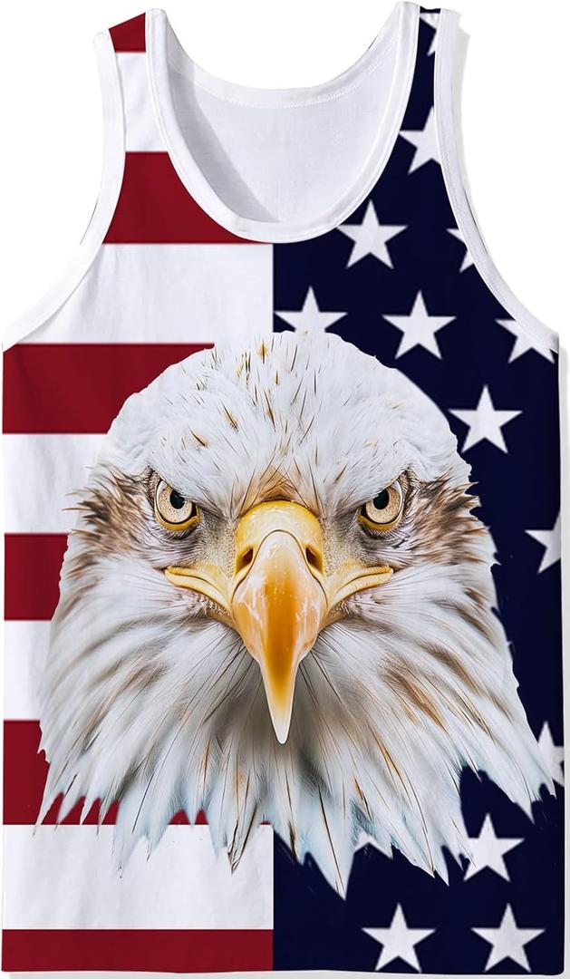 RAISEVERN Mens Tank Tops Summer Sleeveless Tee Cool Workout T-Shirts Beach Novelty Undershirts (XX-Large, A Flag 01)