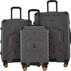 Wrangler ATG Outland Expandable Hardside Luggage, Gull Gray, 3 Piece Set