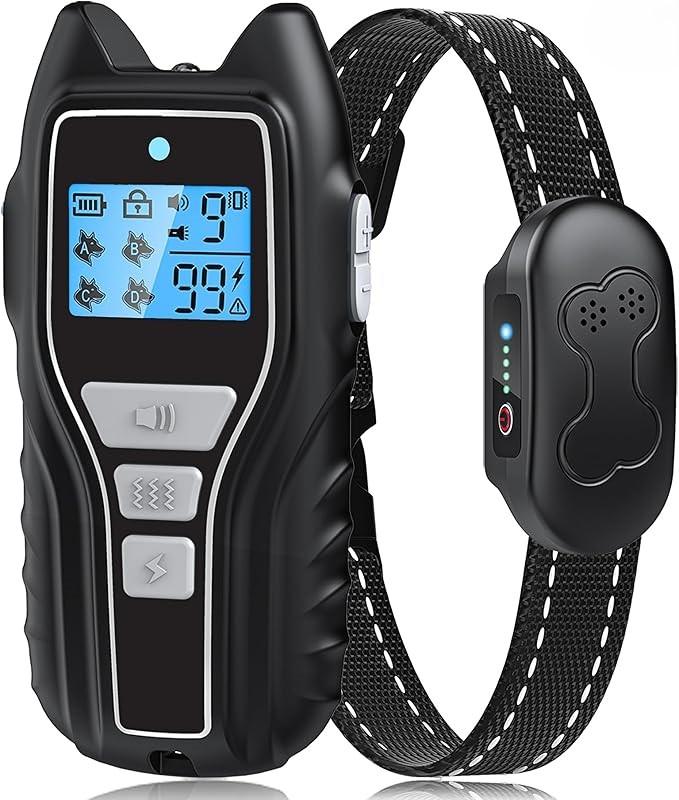 Dog Training Collar with Remote, Waterproof IPX7 E Collar for Dogs, Beep and Vibration Modes, Safe and Humane Training, 2000FT Range, Rechargeable, Fits Small Medium Large Dogs 15–120 lbs (Black)