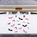 20Pcs Halloween Garage Decoration Magnet Stickers Black Pink Bat Refrigerator Decals Magnet Stickers for Party Home Door Dishwasher Decor