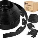 Landscape Edging - Garden Edging Border 120FT 2IN Tall with 160 Stakes, No Dig Lawn Edging for Landscaping for Garden Bed, Yard, Thickened Top Edge (0.15) Flower Bed Border Edging for Outdoor (BLACK)