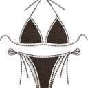 ZAFUL Women Triangle Bikini Sets Sexy Two Piece Swimsuit Halter V Neck String Bathing Suits Tie Side Swimwear 2025 (Medium, Coffee)