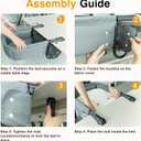 Cat Desk Bed for Large Cats 50 lbs Heavy Duty Cat Bed for Desk Attachment with Paw Design Extra-Sturdy Dog Chair Dual-Sided Mat Waterproof Easy Assembly for Gaming Desk Kitchen Island Gray
