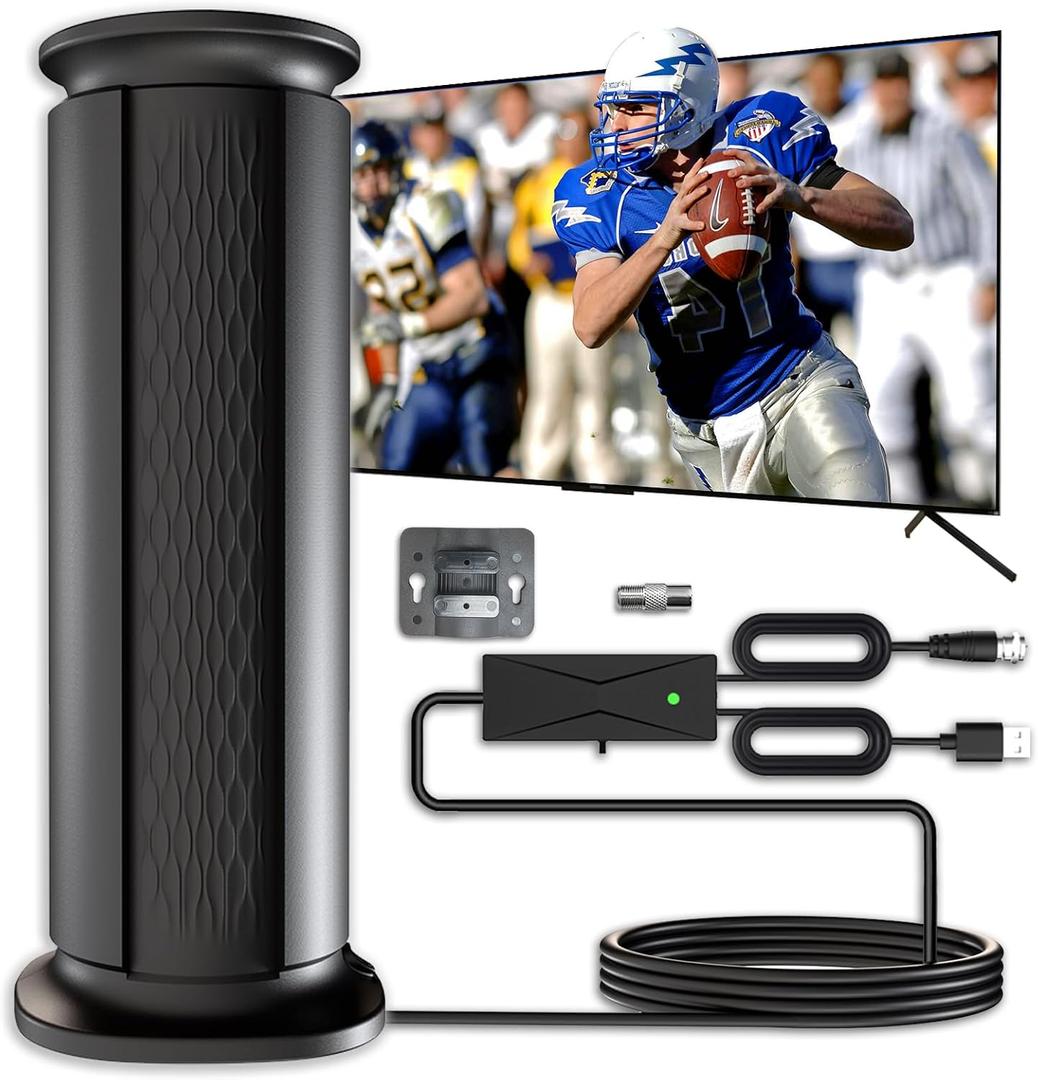 2025 Upgraded TV Antenna Up 2200+ Miles Range, Digital Best Antenna for Smart Tv Indoor/Outdoor 4k Local Channels, Amplified HDTV Antenna Long Range with Amplifier Signal Booster/Thic Cable (16ft)