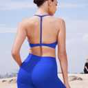 YEOREO SoftHue Women's Biker Shorts 3.6" /4.5" / 6" Workout Gym Shorts High Waist Tummy Control Hidden Scrunch Running Yoga (Blue, S)