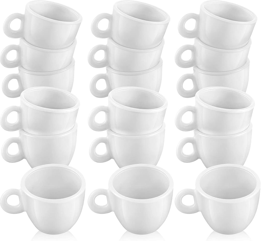 100 Pieces 1.2 Inch Mini White Plastic Tea Coffee Cups for Dollhouse Miniature Cake Cups, Tiny Coffee Tea Mugs, Coffee Mug for Small Dollhouse Kitchen Room Accessories Decoration