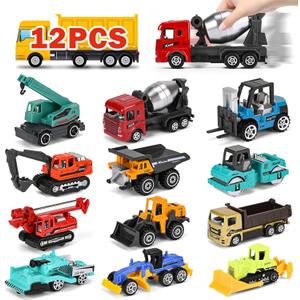 ZHFUYS 12PCS Metal Mini Cars Toy for Kids, Toy Cars for Kids, Trucks Toy Vehicles Set for Toddlers, Party Favors for Toddler Toys,Educational Play, Birthday Gift for Boys Girls (3 Inch)