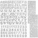 10 Sheets Glitter Sticker Letters 3 Styles Silver Rhinestone Number Stickers Bling Crystal Glitter Alphabet Stickers Self Adhesive Gemstone Border Stickers or DIY Crafts, Decoration and Scrapbooking