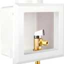 Ice Maker Outlet Box with Center Drain, 1/2" Pex-A F1960 Expansion Inlet x 1/4" OD Compression Outlet Connection with 1/4-turn Shut-Off Ball Valve for Drinking Water
