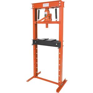 Hydraulic Press 12ton Hydraulic Shop Press H-Frame Garage Floor Adjustable Shop Press with 2 Plates Adjustable Working Table Height, Orange