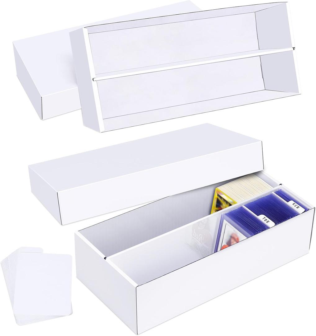 Trading Card Storage Box 2 Pack1600 Count Cardboard Organizer with Dividers for MTG, TCG, Sports, Toploader