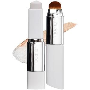 ELROEL BLANC Cover Cream Stick V - Korean Color-Changing Foundation with Detachable Brush - Full to Medium Coverage Base Makeup (201 Light, 0.45 oz)