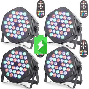 Wireless Rechargeable Par Can Lights 4 Pack Wireless Led Uplights Battery Powered Uplighting RGB 36W Stage Lighting for Events Dj Wedding Party Litake