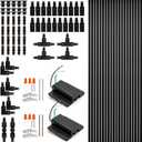 H Track Lighting Rails Kit - iCreating 65.6ft Black Track Lighting Tracks 3 Wire with Floating Canopy Connector, L, I and T Connectors for Single Circuit H Type LED Tracks Lights Heads Fixtures