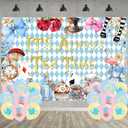 Wonderland Decorations Include Backdrop Ballons,Alice Party Photo Background 5 x 3 FT and Tea Balloon