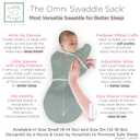 SwaddleDesigns 6-Way Omni Swaddle Sack, Arms Up Swaddle for Newborn, More Options to Calm Startle Reflex, Improves Sleep, Small, 0-3 month, 6-14 lbs, Heathered Stripes