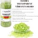 Syedra Crushed Glass for Crafts Broken Glass Pieces Resin Art Crushed Colored Mirror Pieces,Bar, Garden Decoration 3-6mm, 1.5 Pound Jar (Light Green)