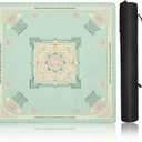 Mahjong Mat for Table 31.5" x 31.5" Noise Reduction & Non-Slip Rubber Mahjong Mats Thick Waterproof Square Table Cover for Board Games, Card Games (Green)
