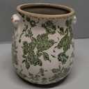 6.5in. Tuscan Ceramic Green Scroll Planter (6.5 in. W x 6.5 in. D x 6.5 in. H)