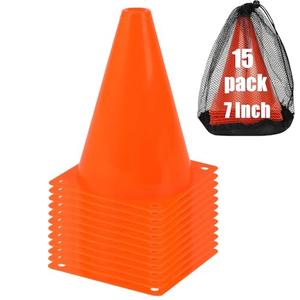 7 Inch Soccer Cones with Carry Bag,13 Pcs Sports Training Cones, Basketball Football Skating Drills Cones, Small Plastic Agility Marker Cone For Indoor and Outdoor Games,Orange Mini Traffic Cones