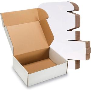 12x9x4 inches Shipping Boxes 20 Pack,TUKYLIL White Corrugated Cardboard Box,Mailer carton for Packaging Small Business,Gifts,Craft,Jewelry,daily supplies