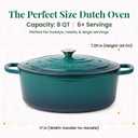 Larder & Vine Enameled Cast Iron 8 qt Dutch Oven Pot with Lid | Bread Baking | Compatible on All Cooktops & Oven Safe to 500 F | Great for Sourdough Bread | Bondi