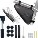 NDakter Bike Bag:Bike Frame Bag & Bicycle Repair Kit, 2L Waterproof Storage Pouch with 16-in-1 Multi-tool, Portable Bike Tool Set for Flat Tire Repair, Cycling Accessories for Mountain Road Bike, MTB