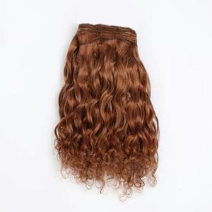 Morezmore W0030C-03 Doll Hair Weft 36" 3 ft Curly Caramel Brown Natural Goat for Dolls or Puppets QC1