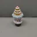 5.5 Inch Gingerbread House Tree Topper Candy Christmas Tree Topper Christmas Pastel Cupcake Decorations Pink Xmas Gingerbread Ornaments 3D Attachment Gift for Home Festive Party Decor