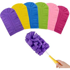 Fleece Reusable Duster Refill Compatible with Swiffer Hand Duster, 360 Heavy Duty Duster Refills, Washable Dusters Refills for Swiffer Duster Extended Handle, 6 Pack (Handle is Not Included)