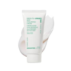 innisfree Green Tea Seed Hyaluronic Acid Cream with Skin Barrier Boosting Complex & Ceramide, Hydrating Korean Face Moisturizer